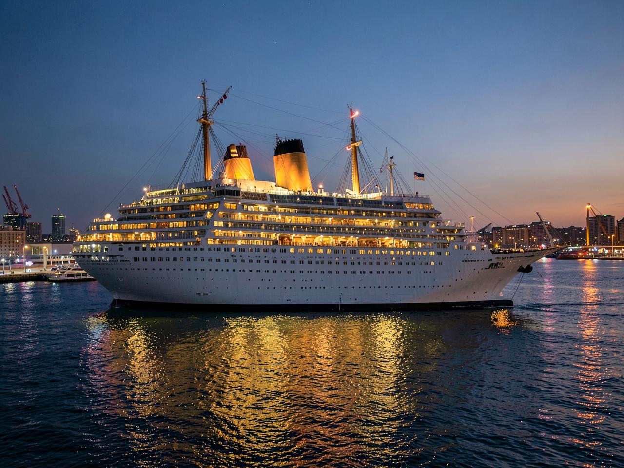 Photograph of Long Beach Harbor & Queen Mary